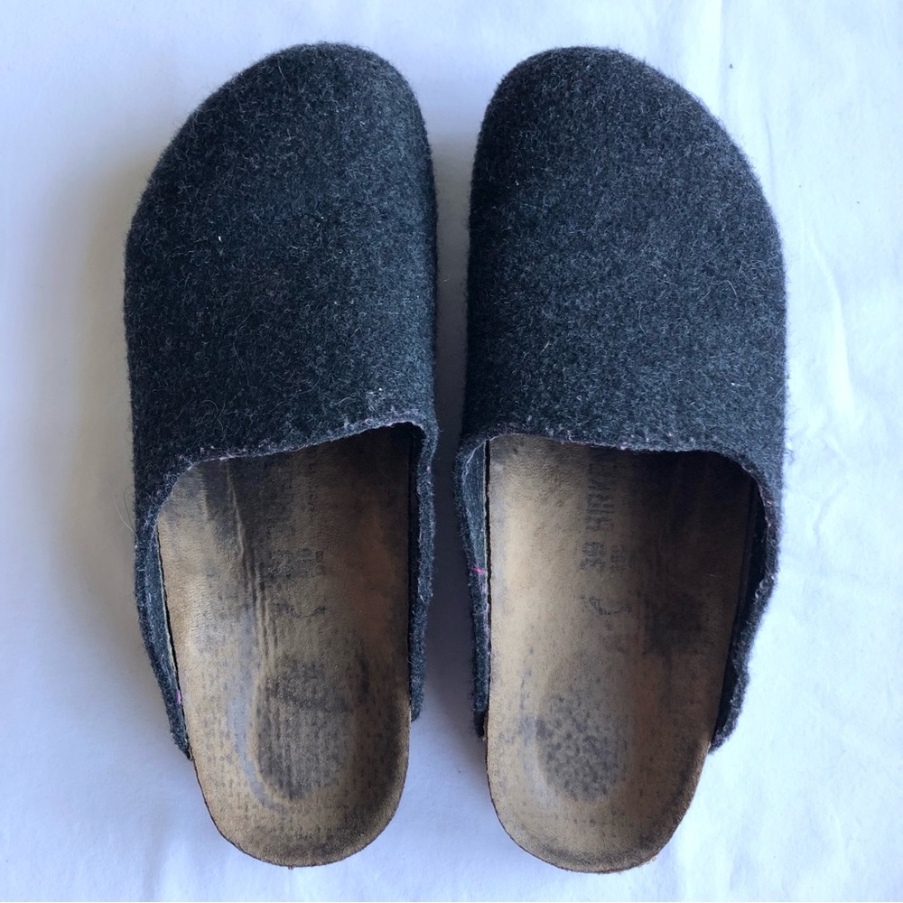 Birkenstock Wool Clogs Dark Grey Size 39